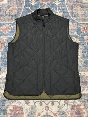 J. Crew Factory Quilted Vest in Black and Olive